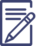icon of paper with pencil on top